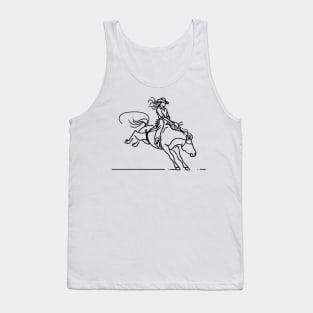 Cowgirl Riding Bucking Bronco Tank Top